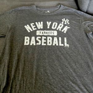 It’s a size large and it’s grey with the yankees logo